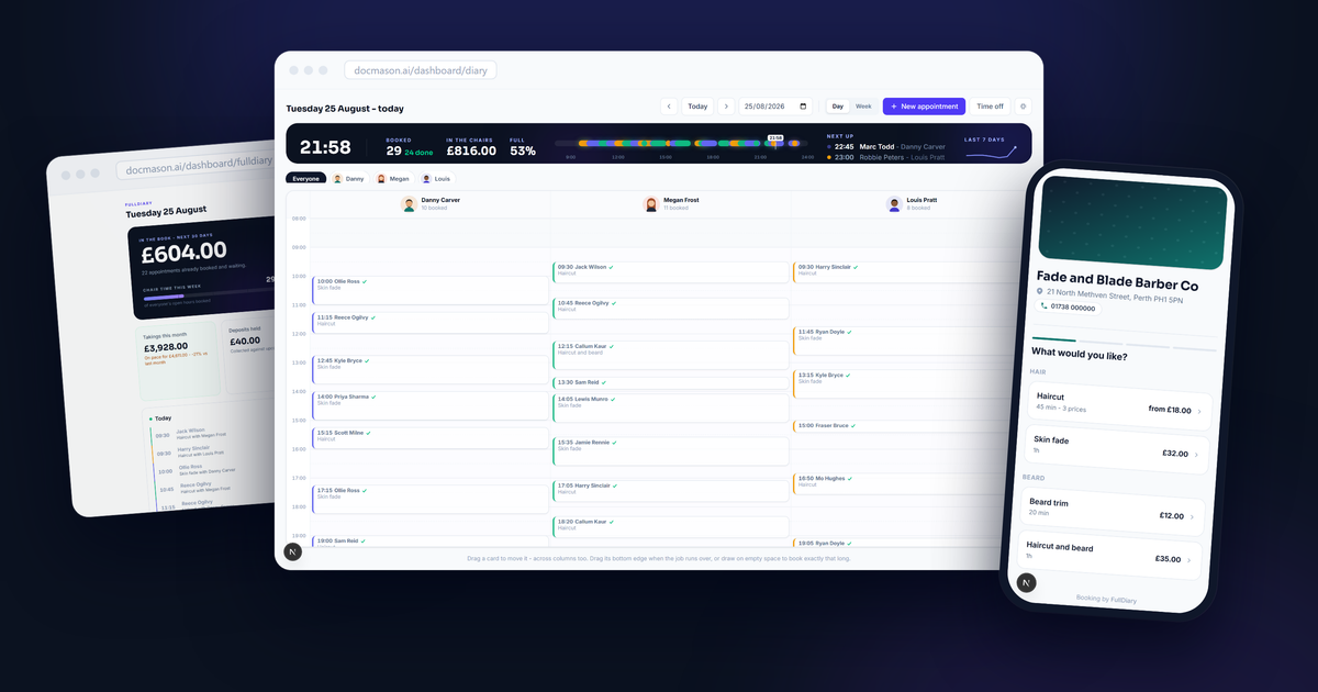 Customised booking page for your shop - FullDiary | FullDiary